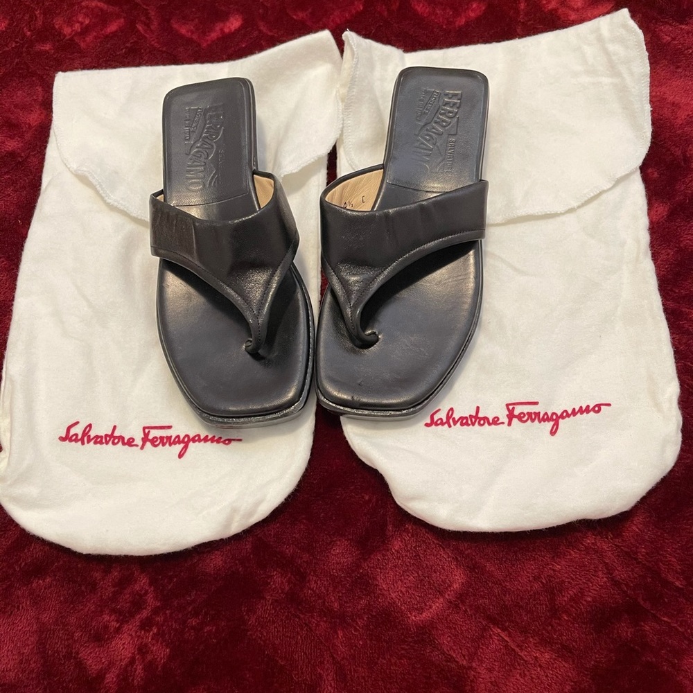 Authentic Salvatore Ferregamo wooden sandals